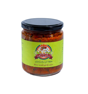 خلطة لبنة مزيج الأرز والمشويات